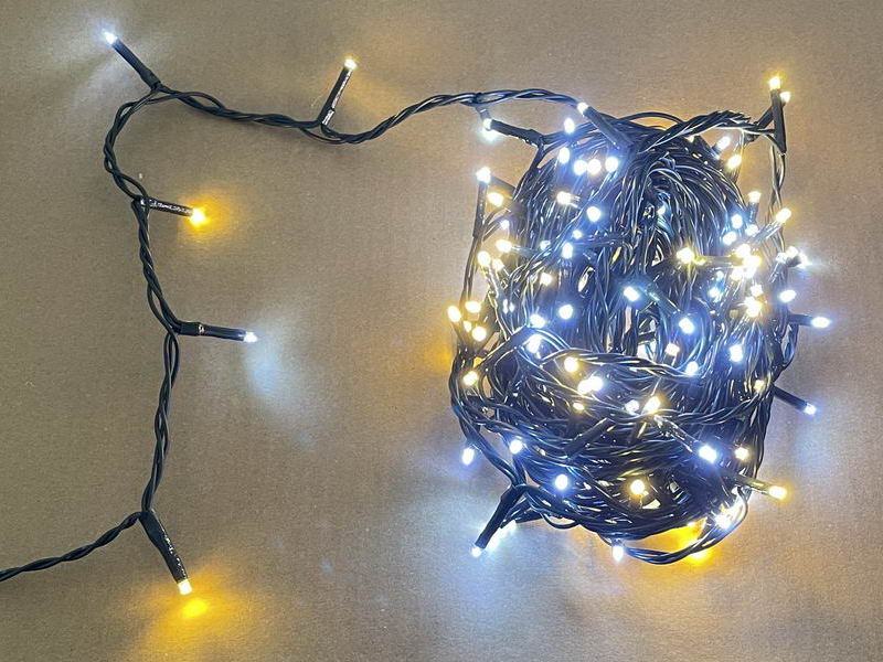 LED String Lights, 180L, warmwhite+white