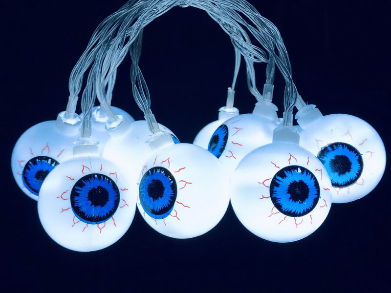 Halloween string lights with eyes (white)