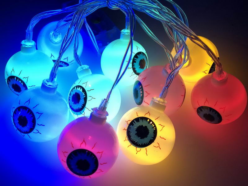 Halloween string lights with eyes (multi-color)