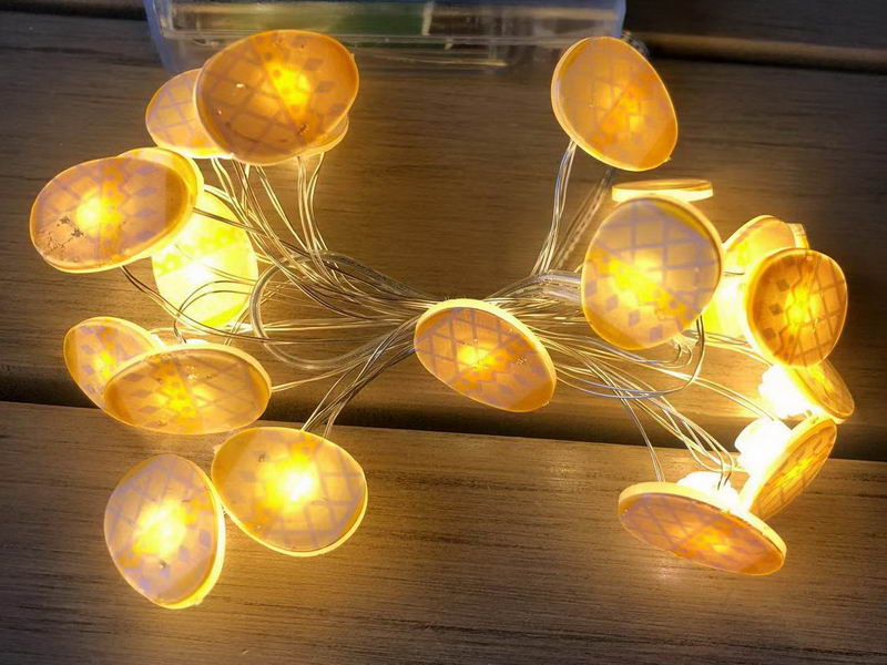 Easter string lights with yellow egg