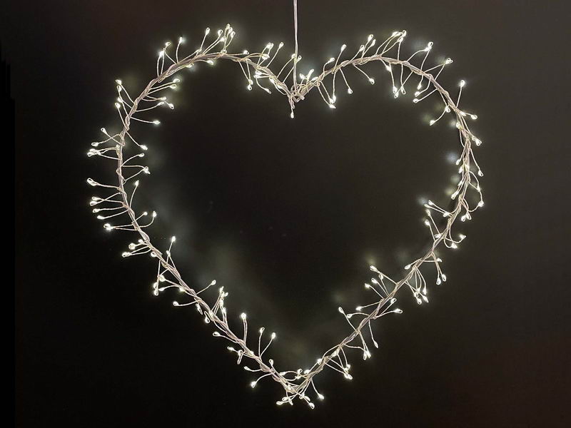 Lighted metal Heart, 40cm