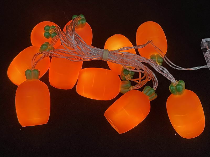Easter LED string lights with carrot