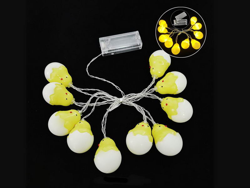 Easter LED string lights, chic & egg