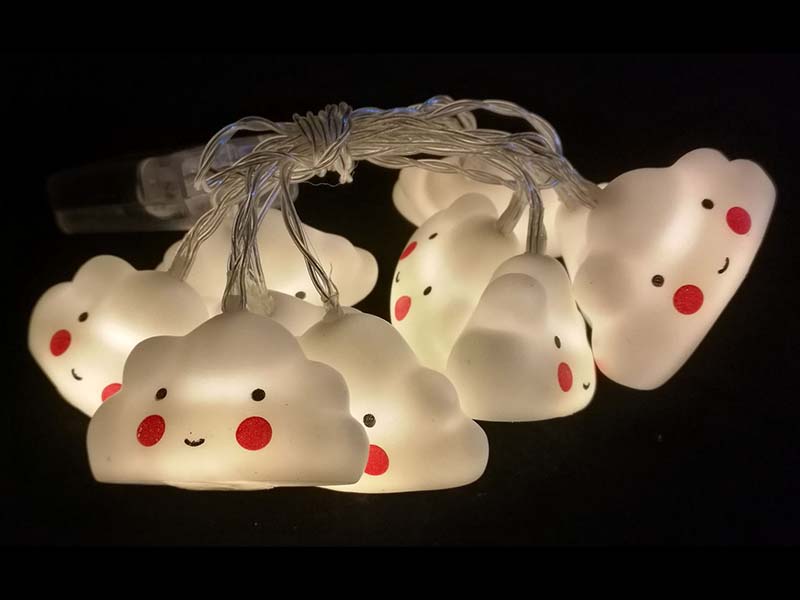 LED string lights with smiling cloud