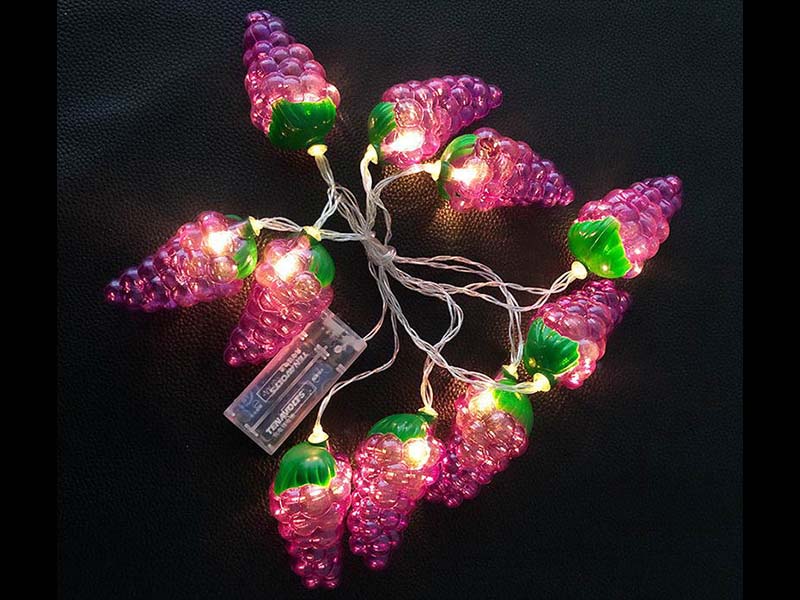 LED string lights with grape