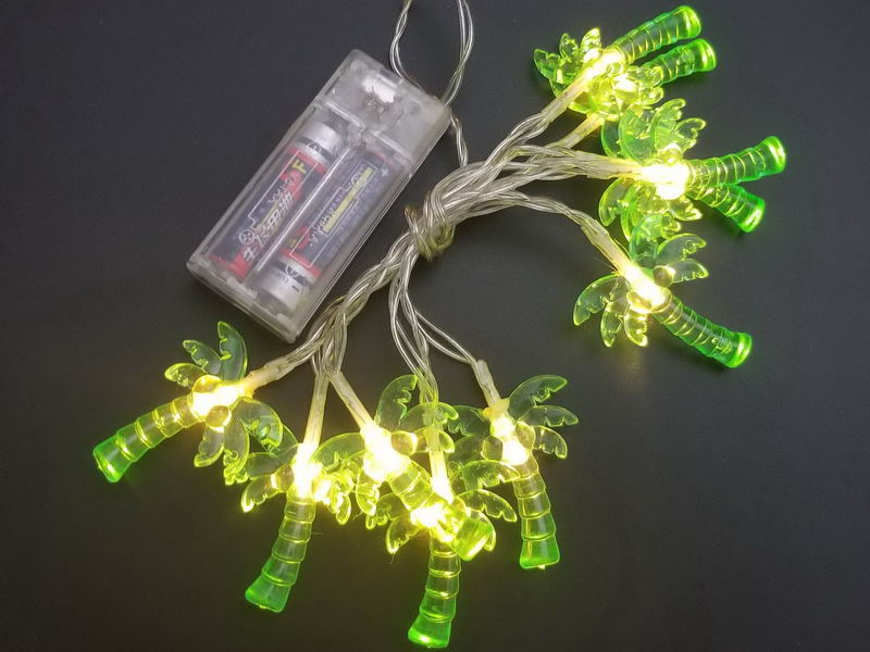 LED string lights with coconut tree
