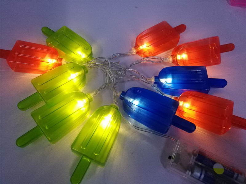 LED string lights with popsicle