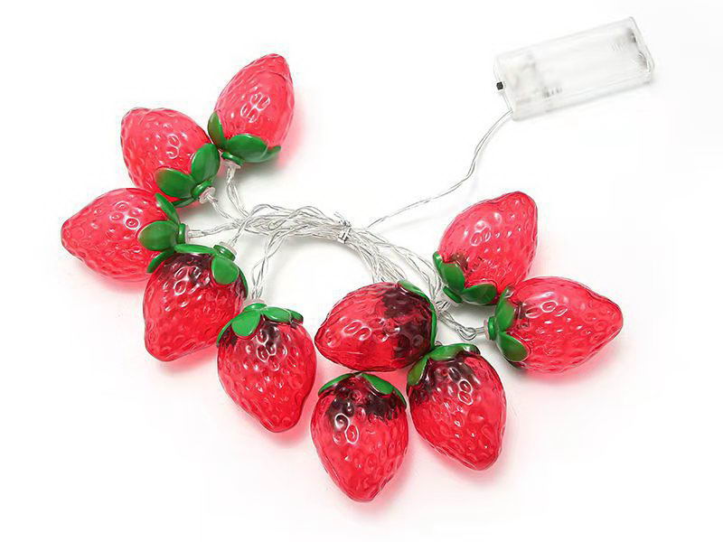 LED string lights with strawberry