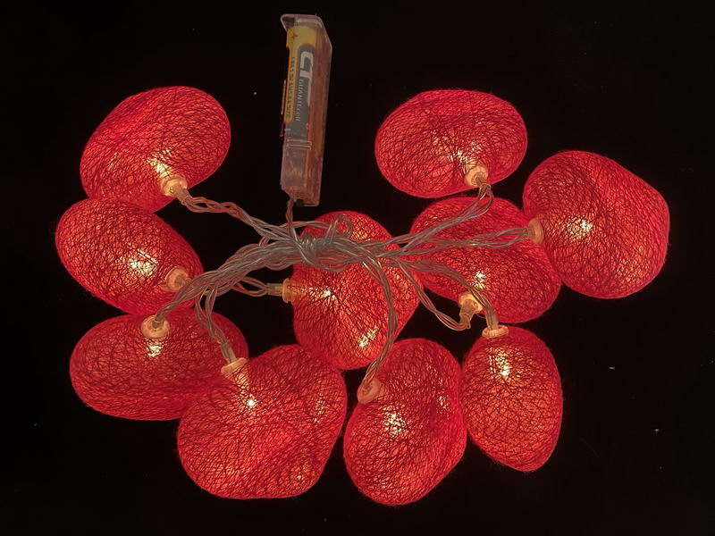 LED string lights with Heart(cotton)