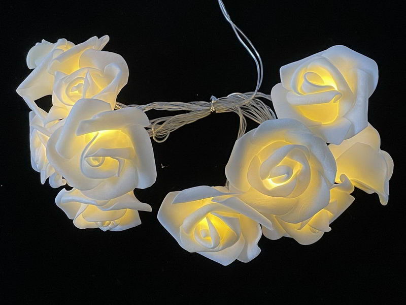 LED string lights with Rose (white)