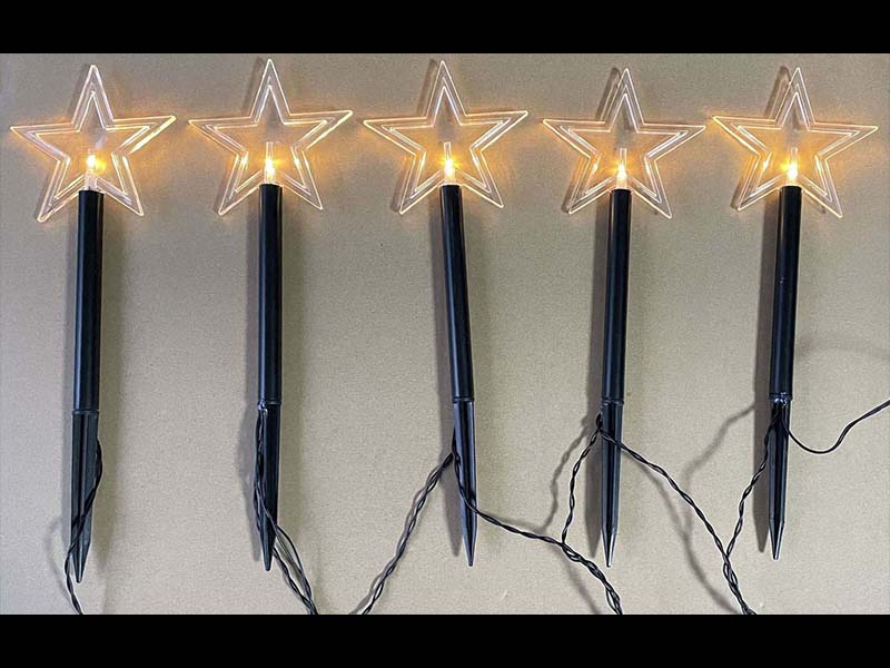 Garden stake lights with star,Height=37cm