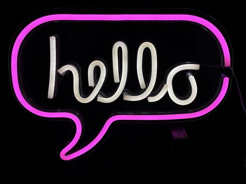 Hanging decorative lights “hello” (acrylic)