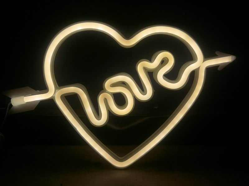 Decorative Heart, neon rope (warm-white)