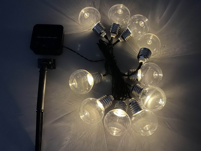 Solar garden string lights with ball (clear)