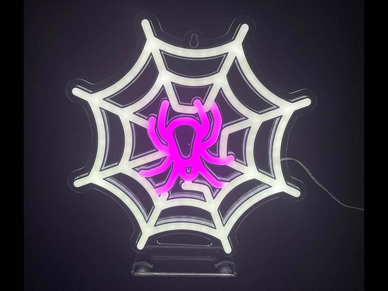 Halloween decorative lights, spider and cobweb